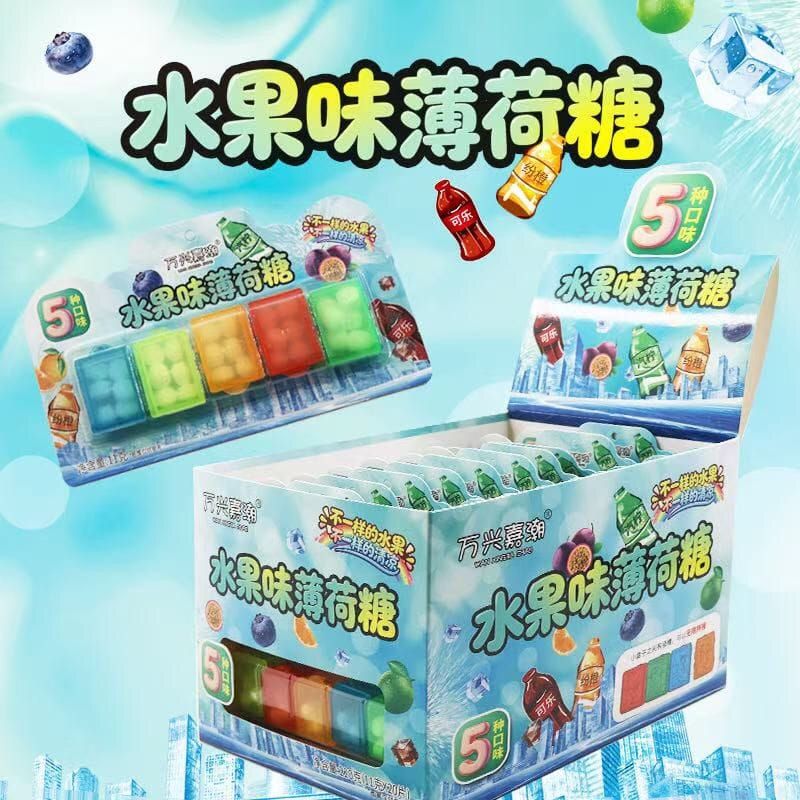 万兴嘉潮 水果薄荷糖WXJH SERIES ASSORTED FRUITS MINT CANDY 11G[20PACK/BOX][12BOX/CTN]