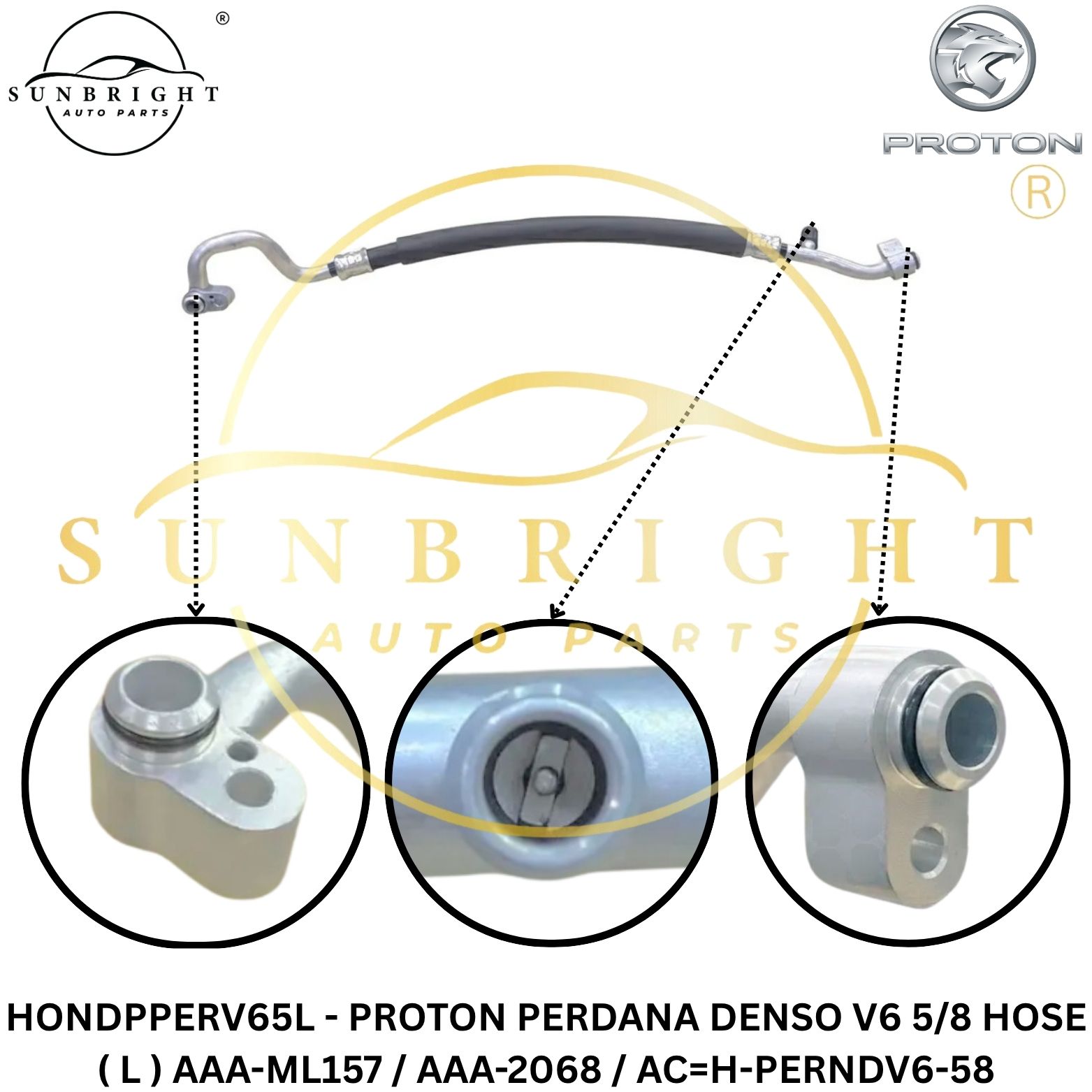 HONDPPERV65L - PROTON PERDANA DENSO V6 5/8 HOSE ( L ) AAA-ML157 / AAA-2068 / AC=H-PERNDV6-58