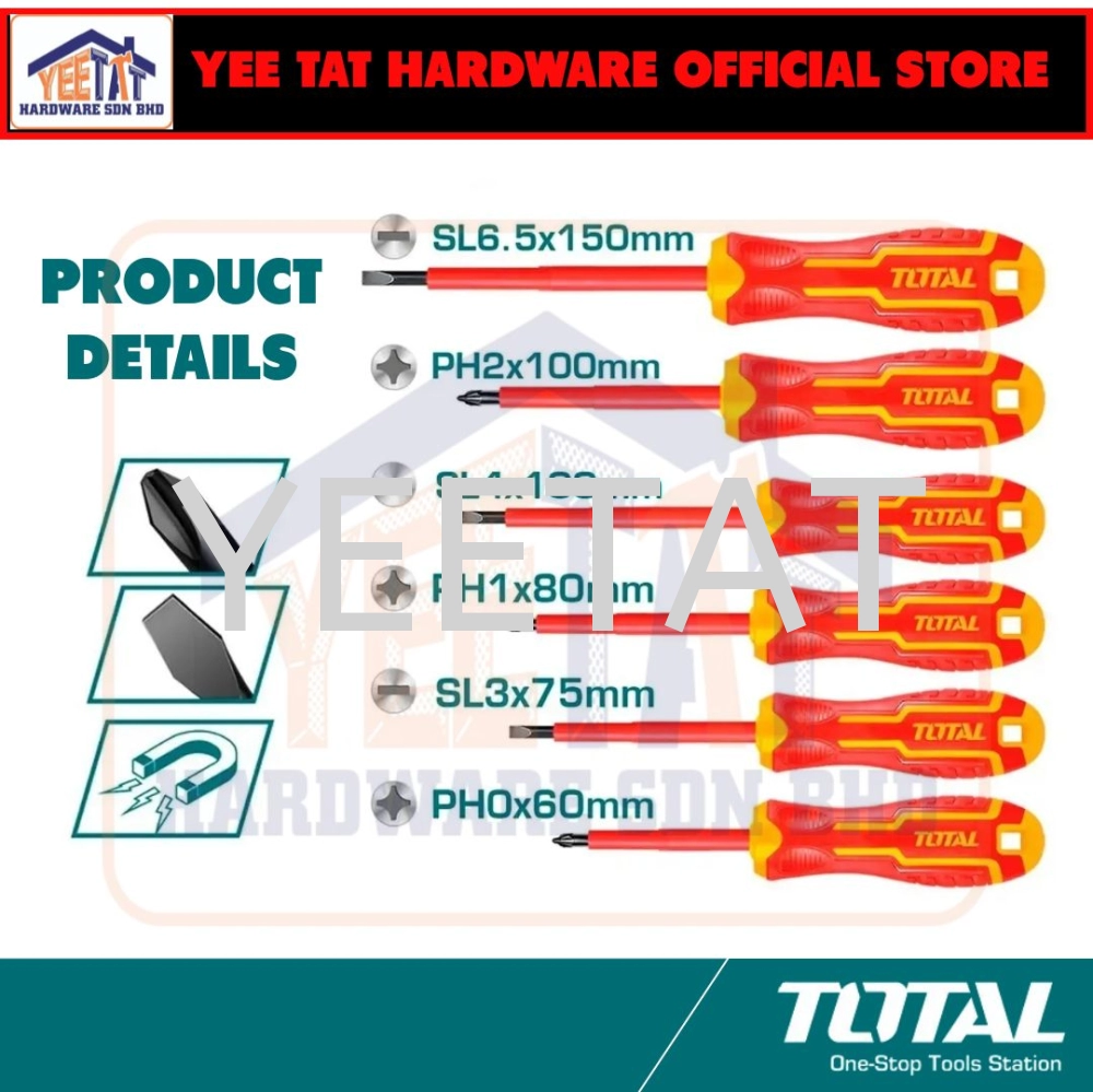 [ TOTAL ] THTIS566 Insulated Screwdriver Set 6pcs/set