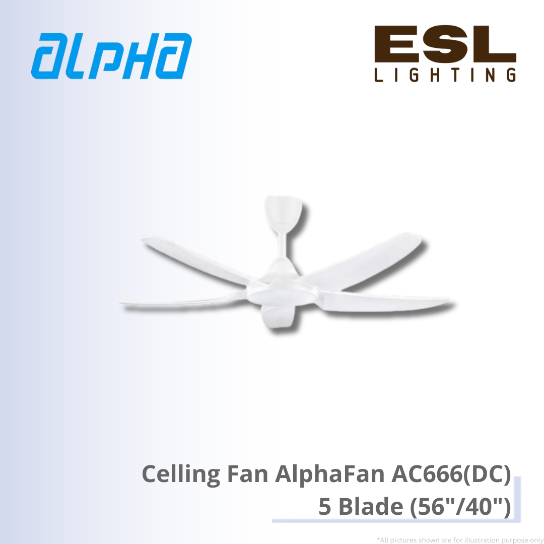 ALPHA Celling Fan AlphaFan AC666 - 5 Blade (56"/40")