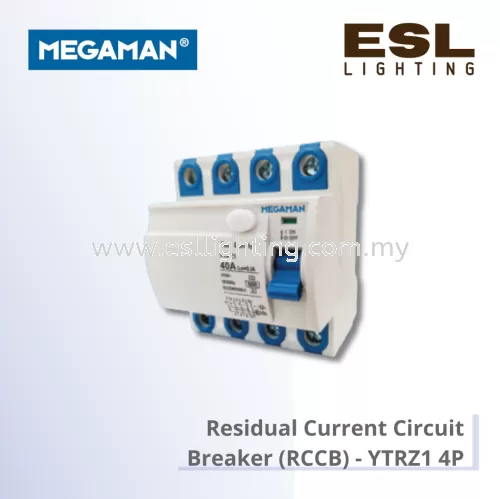 MEGAMAN CIRCUIT BREAKER - RESIDUAL CURRENT CIRCUIT BREAKER (RCCB) - YTRZ1 4P