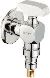 IT-1018ST6-L Wall Laundry Bib Tap with Stopper – Premium Bib Tap / Hose Bib Tap, Chromed Finish
