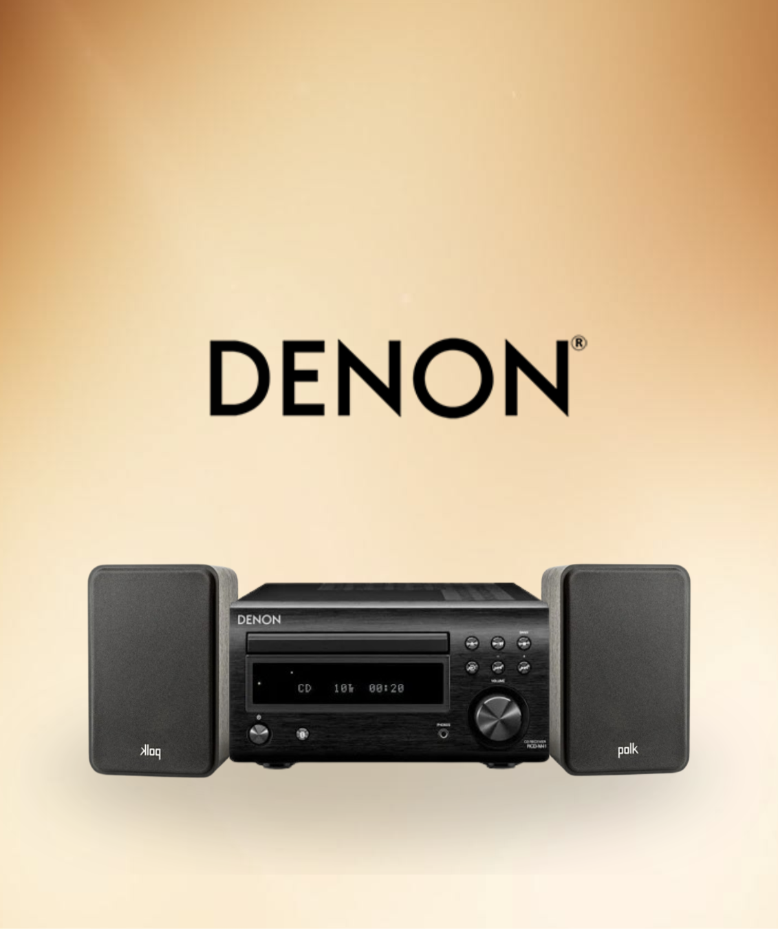 Denon D-M41 HiFi System with CD, Bluetooth FM + Polk Audio Signature Elite ES10