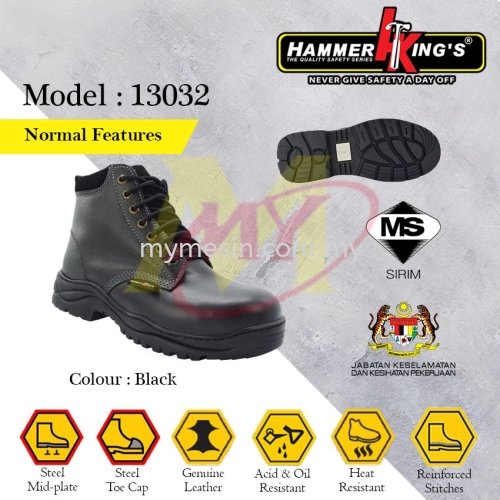 HAMMER KING'S 13032 Safety Shoes - Normal Features (Mid Cut / Laced)