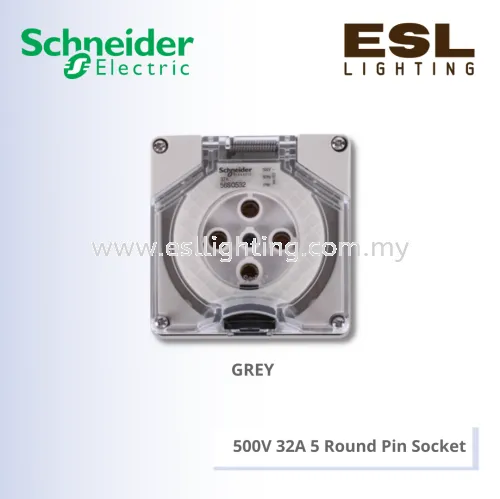 SCHNEIDER S56 Series & 66 Series 500V 32A 5 Round Pin Socket - S56SO532GY