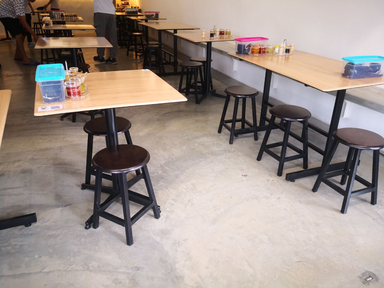 Restaurant Table Set with Wooden Stool