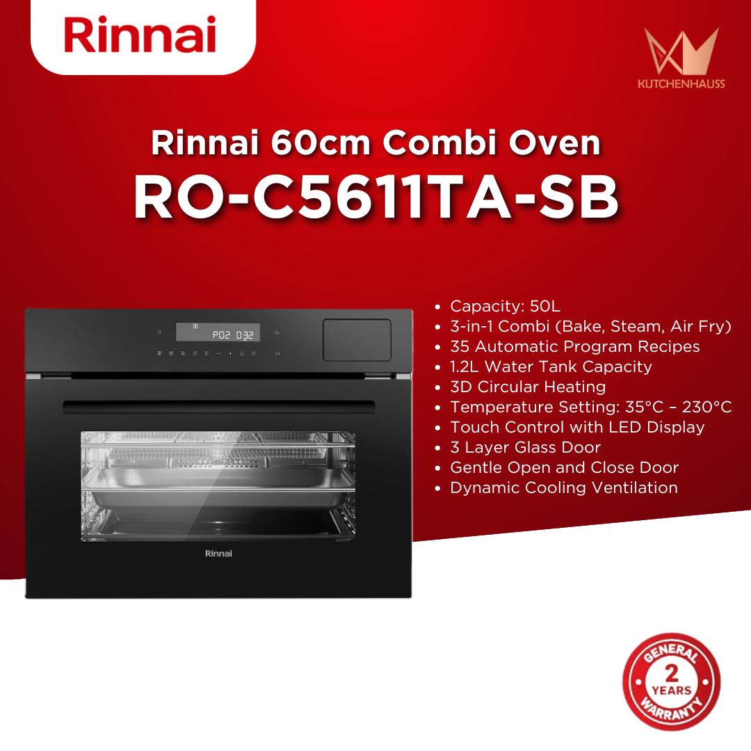 RINNAI - 60cm Built-in Combi Oven | RO-C5611TA-SB