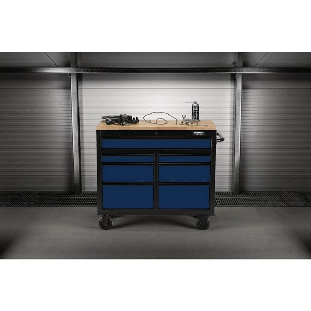 BUNKER Workbench Roller Tool Cabinet, 7 Drawer, 41"