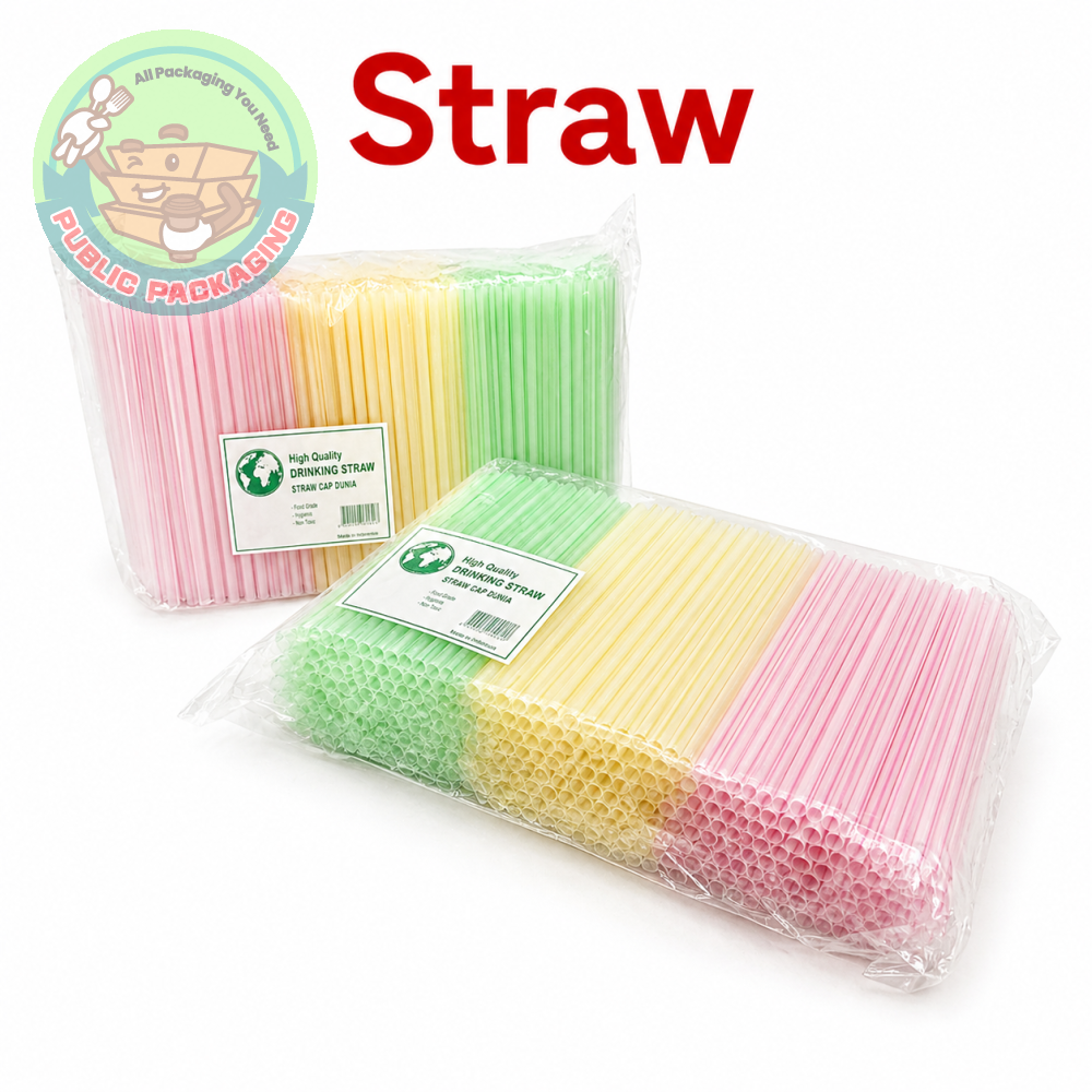 7" / 9" Drinking Straw (Long / Short) - Disposable Plastic Straw - 7 / 9 inch