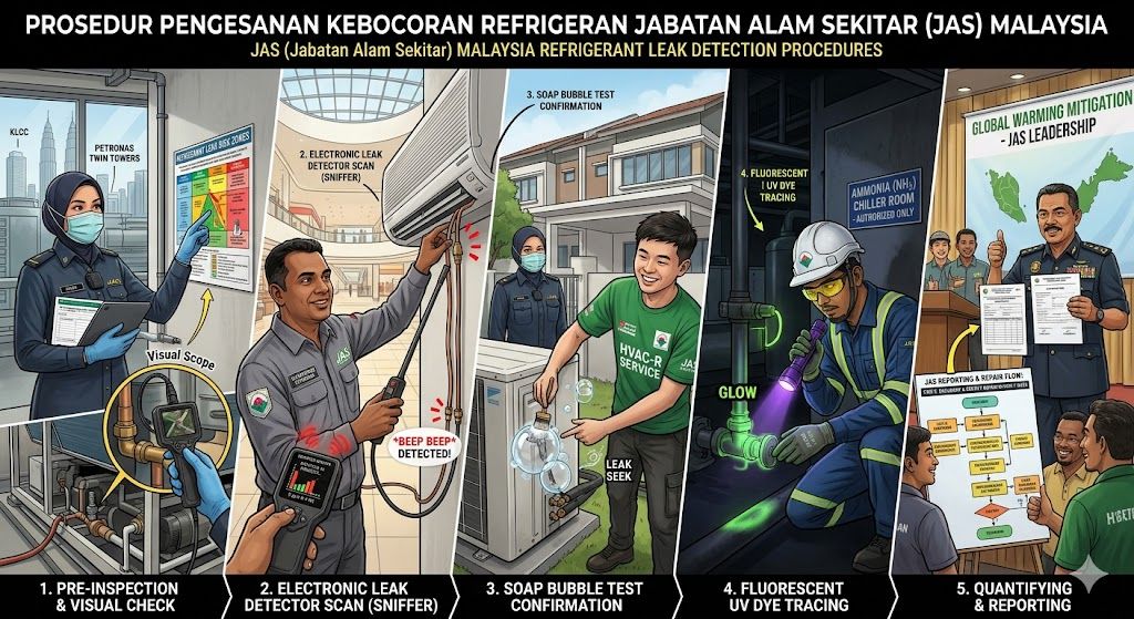 JAS refrigerant leak detection procedures Malaysia