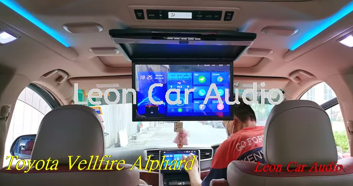 toyota alphard vellfire anh20 17.3" fhd hdmi usb mp4 roof led monitor