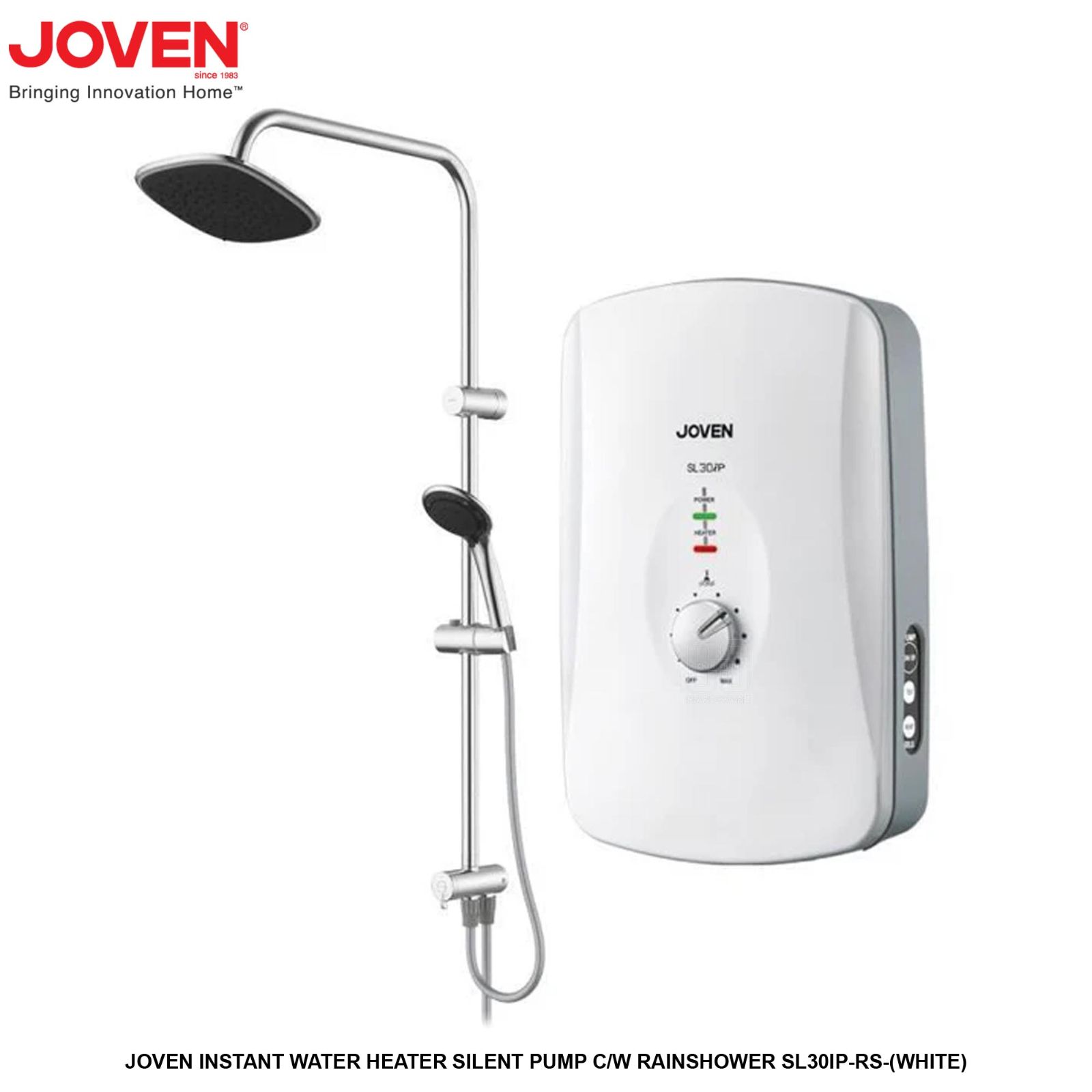 JOVEN INSTANT WATER HEATER SILENT PUMP COME WITH RAINSHOWER SL30IP RS (BLACK)