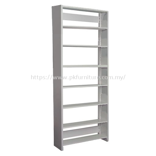 Library Shelving & Equipment - SSLS-7L-SP - Single Sided Library Shelving With Steel Panel (7 Shelves)