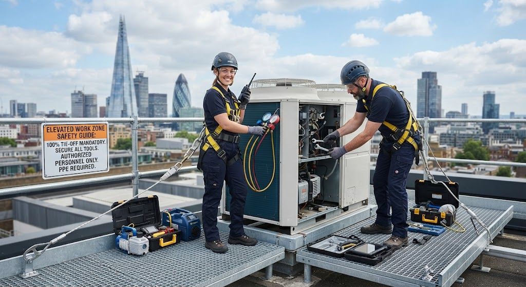 safe rooftop air conditioning servicing methods