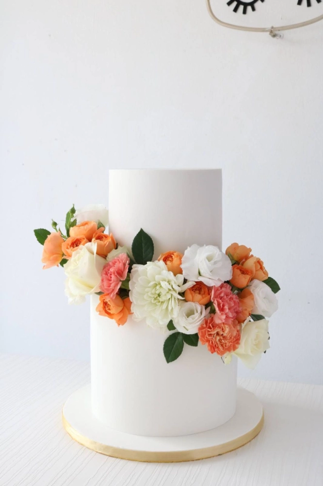 Fresh Flower Wedding Cake