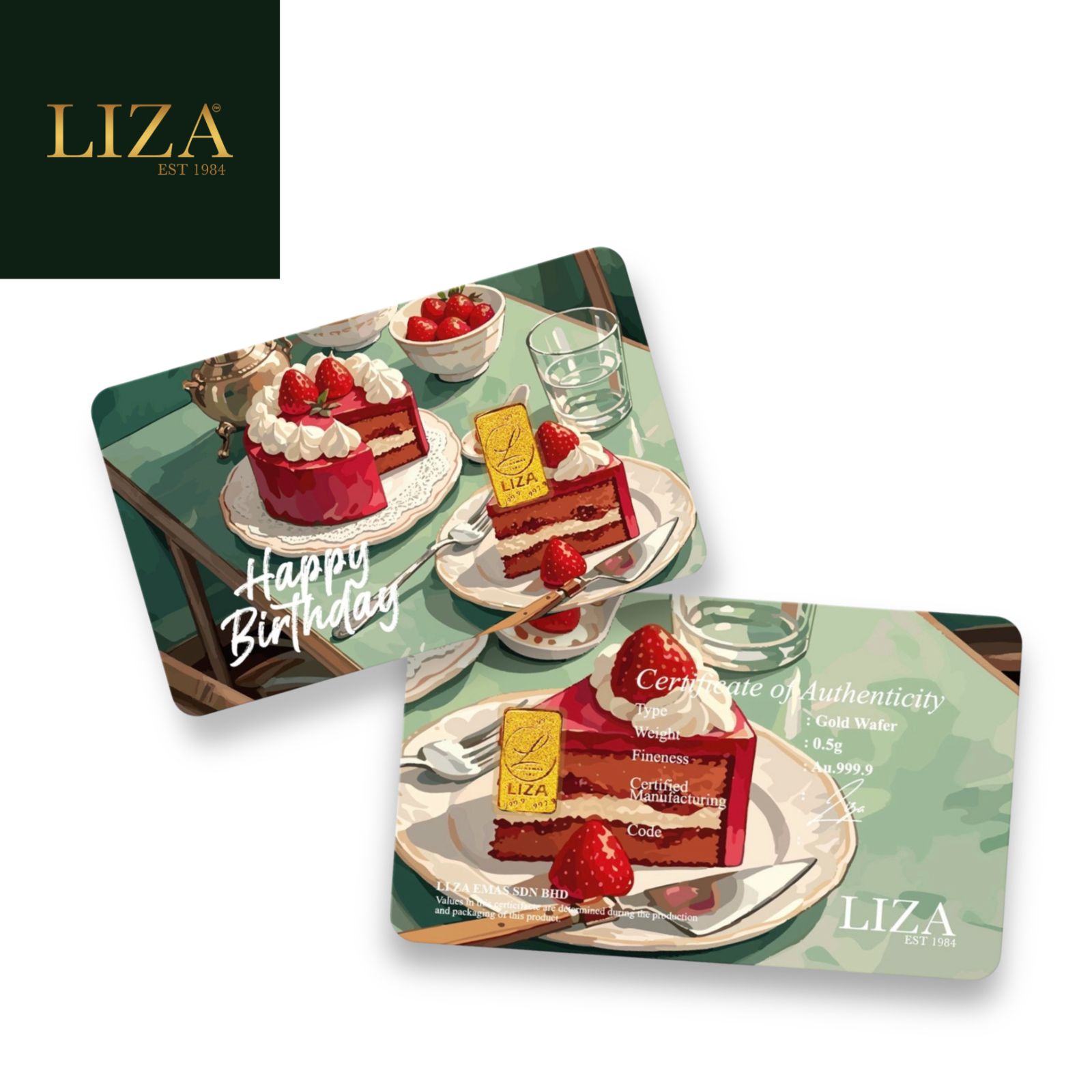 LIZA 0.50g 999.9 Gold Bar （Happy Birthday | 生日快乐 ）