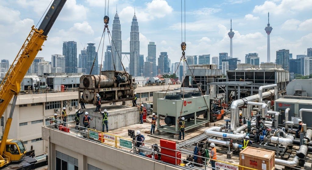 Hospital water-cooled chiller retrofit Kuala Lumpur