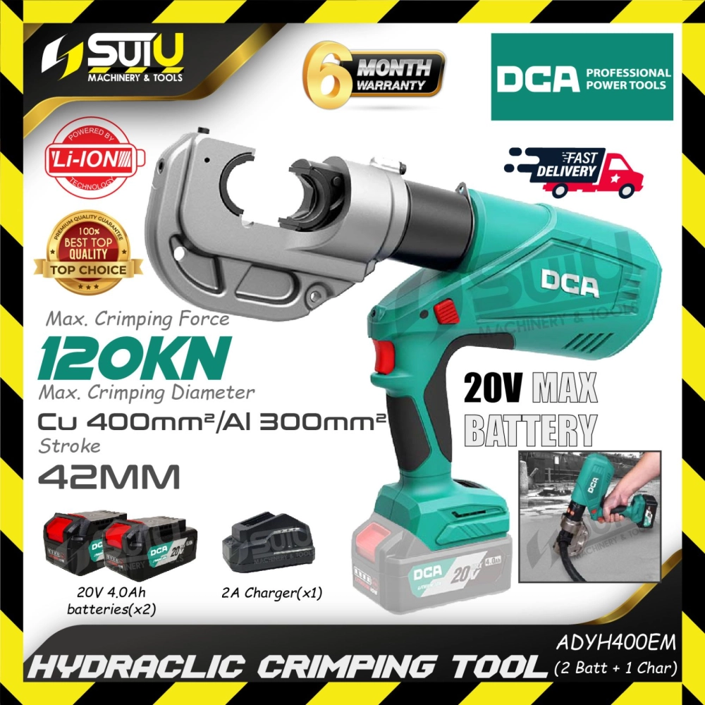 [SET] DCA ADYH400 / ADYH400EM 20V Cordless Hydraulic Cable Crimping Tool / 充电式电动压线钳 120KN