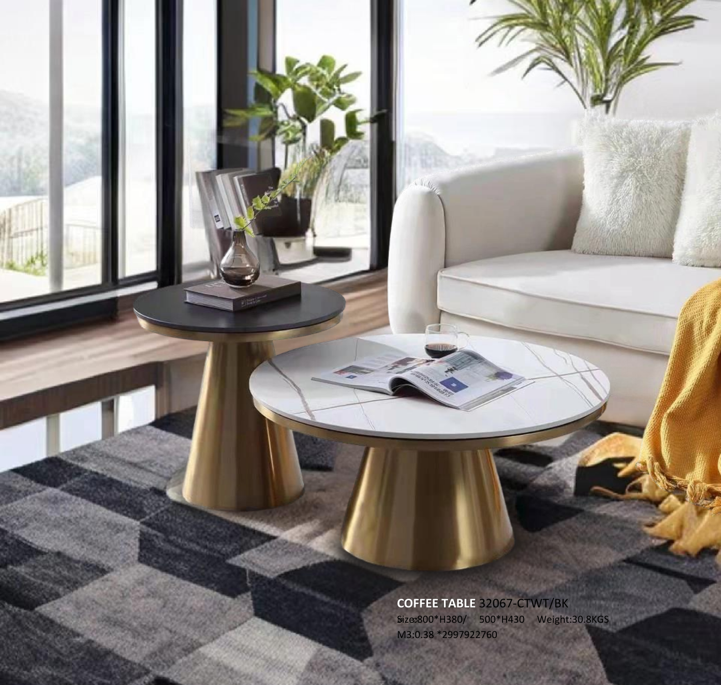 COFFEE TABLE (32067-CTWT/BK)