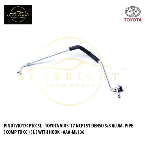 PINDTVIO17CPTCC5L - TOYOTA VIOS '17 NCP151 DENSO 5/8 ALUM. PIPE ( COMP TO CC ) ( L ) WITH HOOK - AAA-ML136 / AM=HS-4331.M