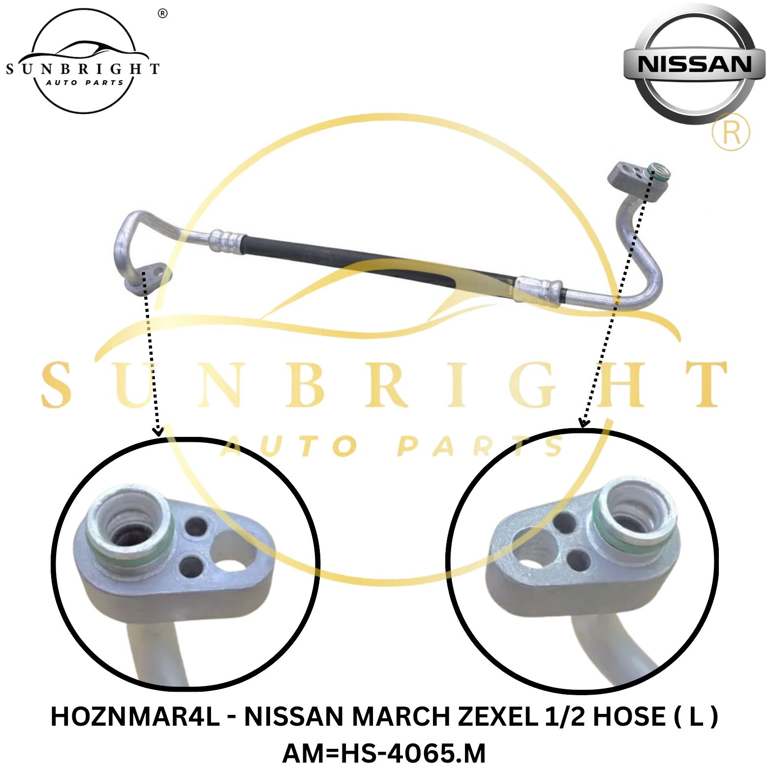 HOZNMAR4L - NISSAN MARCH ZEXEL 1/2 HOSE ( L ) AM=HS-4065.M