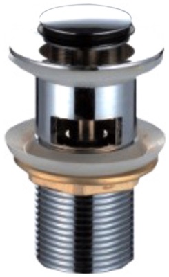 AR-2211B 1 1/4" Push Basin Waste with Overflow – 120mm Brass CP Basin Waste Plug with Silicone Rubber Seal