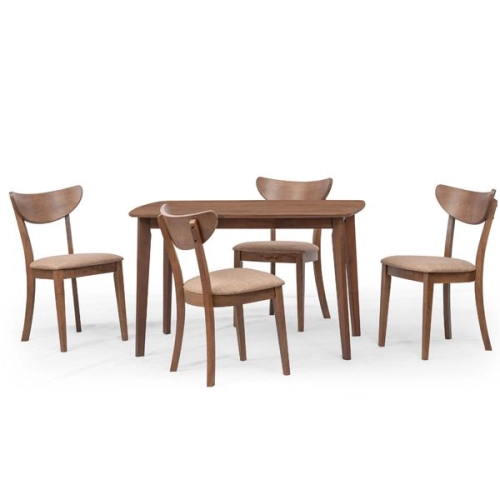 NAGASAKI WAKO II Dining Set (1 + 4) Mobilla Brown / Walnut