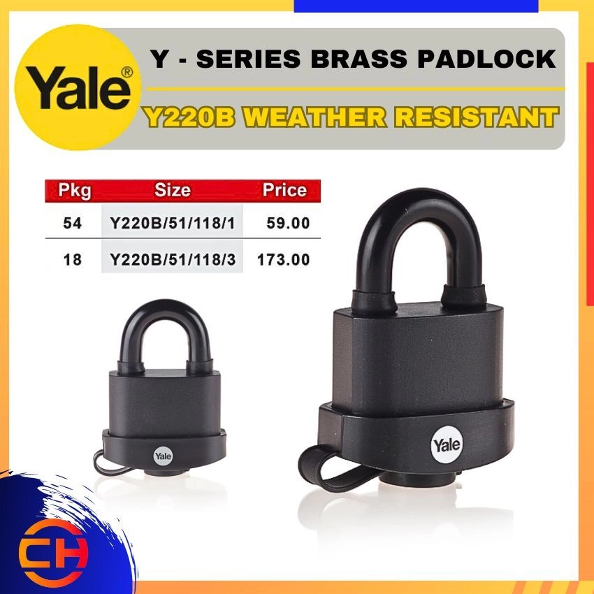 YALE Y - SERIES PADLOCK RANGE Y220B WEATHER RESISTANT PADLOCK 