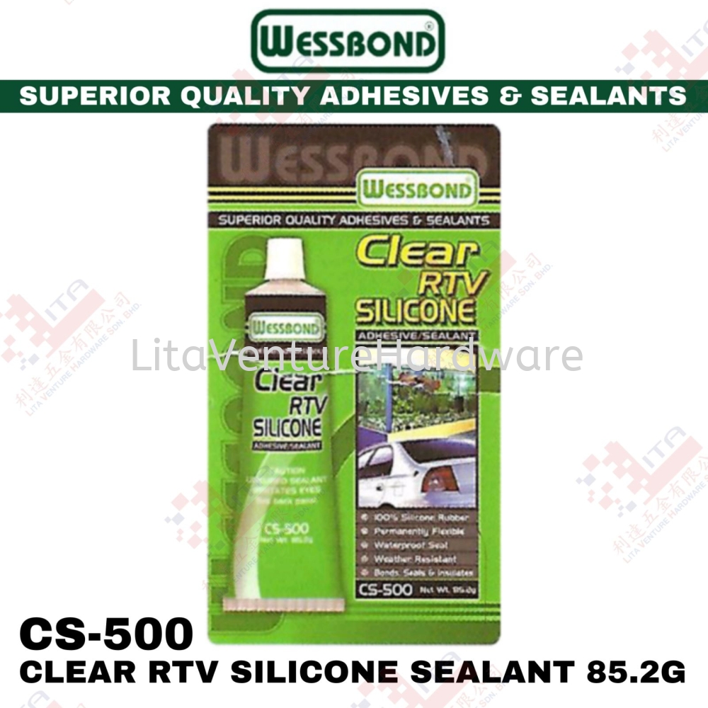 WESSBOND BRAND CLEAR RTV SILICONE SEALANT - CS500