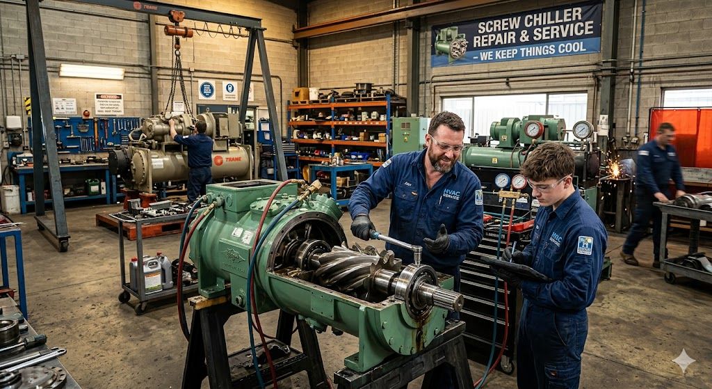 Screw chiller repair and service workshop