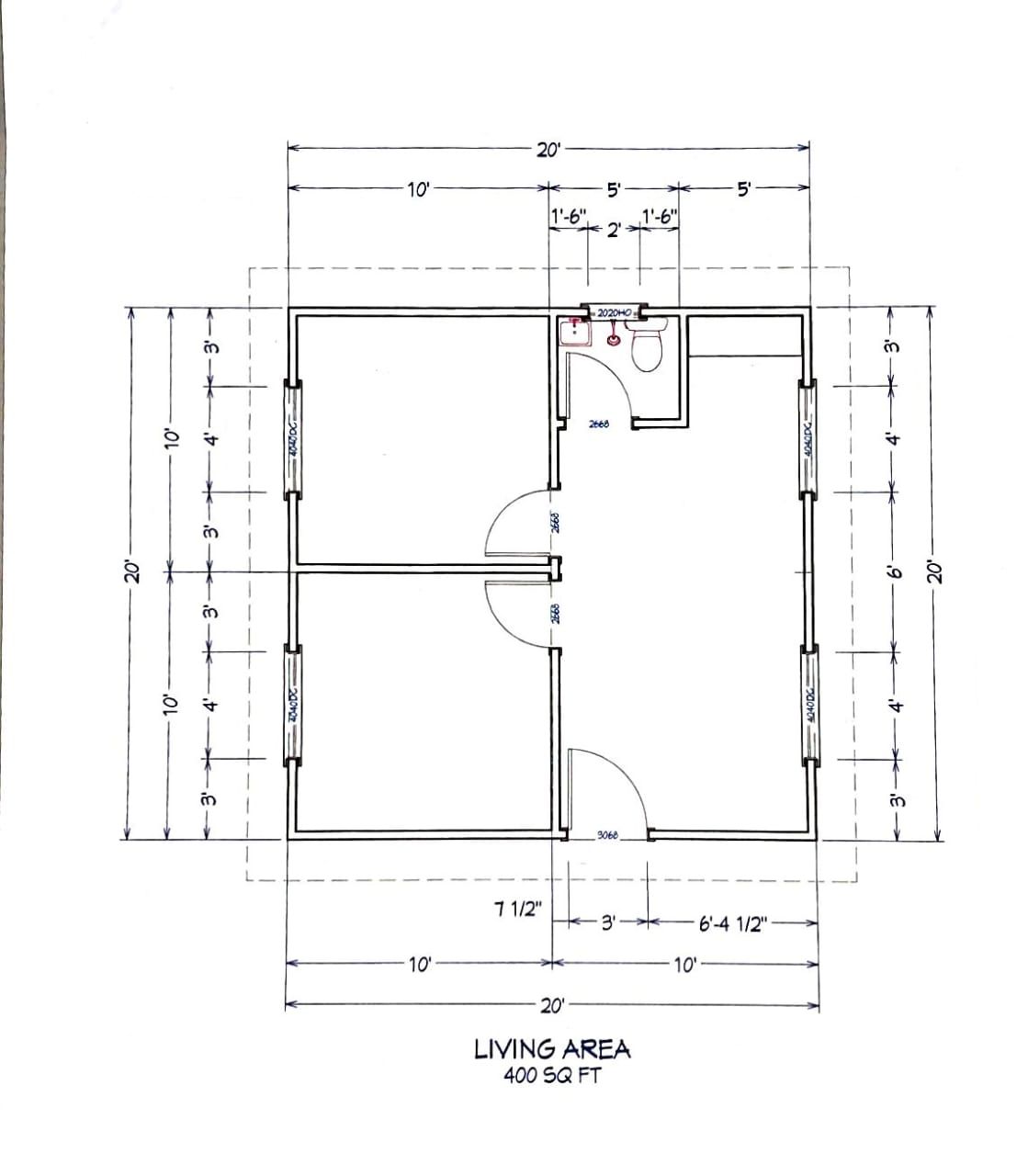 Prefab House - 400 sq Ft (H-400) Design Layout Idea