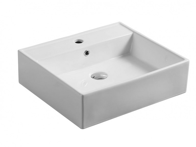 CREMONA Wall Hung Basin – White Ceramic Wash Basin 520x460x150mm