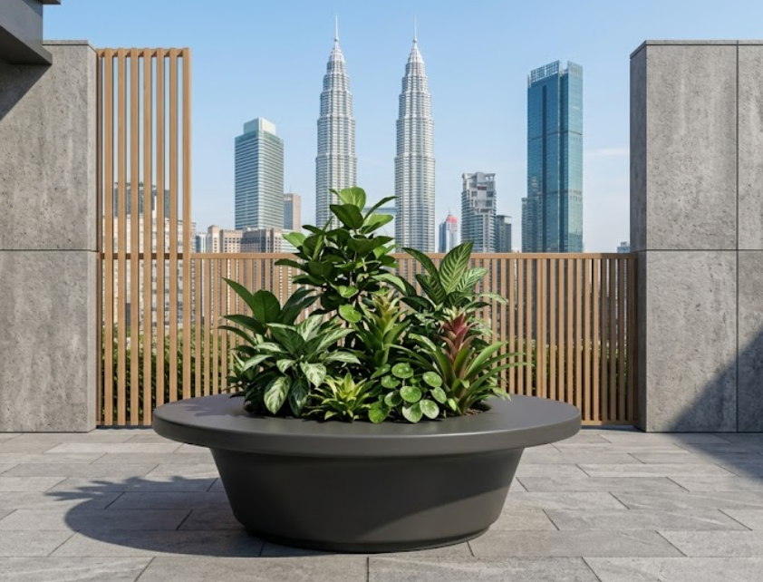 Trusted Fiberglass Tree Planter Manufacturer Malaysia 马来西亚优质玻璃钢树池厂家 Penanam Pokok Gentian Kaca Malaysia
