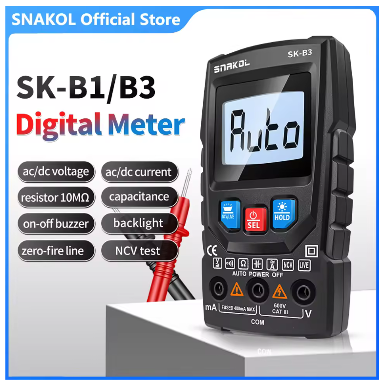Snakol Smart Multimeter Professional Digital Multimeters AC/DC Voltage Current Tester Continuity Ohm NCV Ammeter Detector Tools