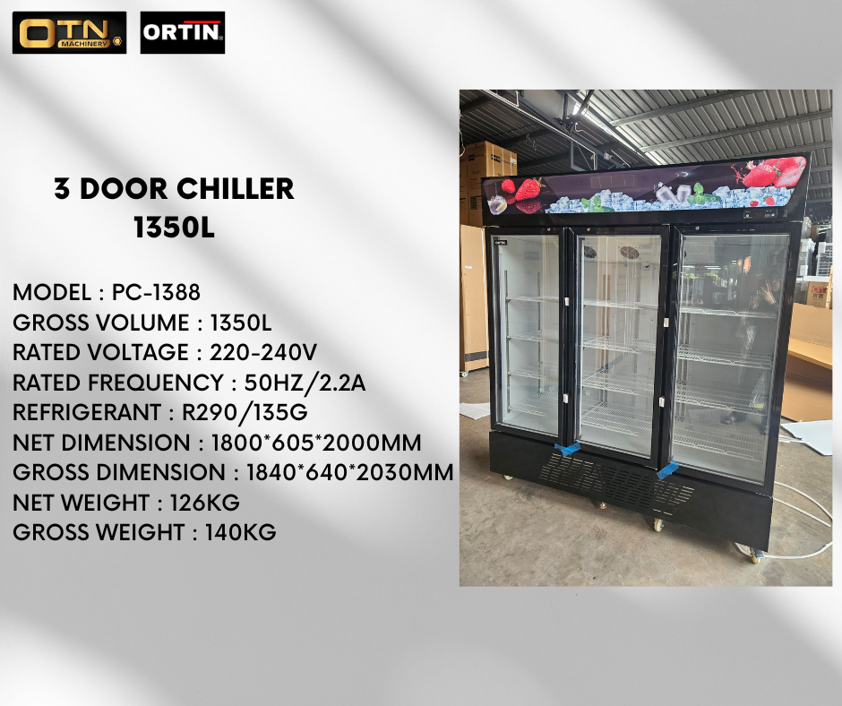 PC-1388 - 3 DOOR DISPLAY CHILLER (BLOWER SYSTEM)