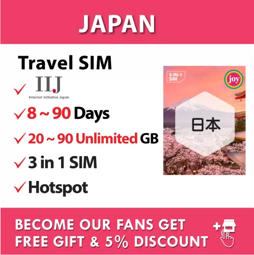 【Japan】【IIJ】【8-60days】【3 - 30GB】【20 - 90 Unlimited GB】Travel Prepaid Sim Card
