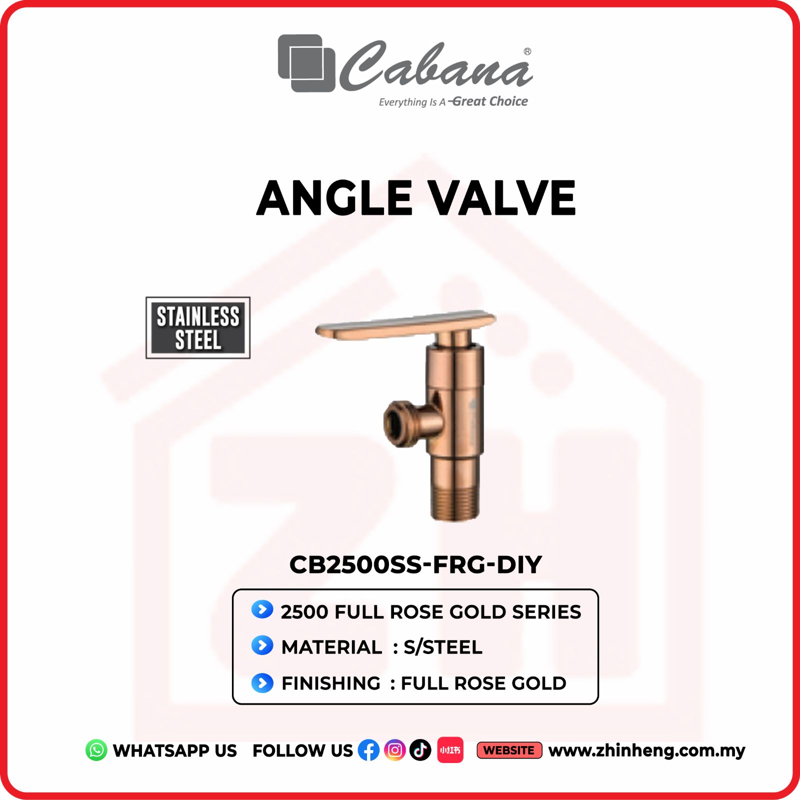 CABANA ANGLE VALVE CB2500SS-FRG-DIY