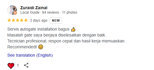 Servis autogate installation bagus & Exces Sales & Services Sdn Bhd