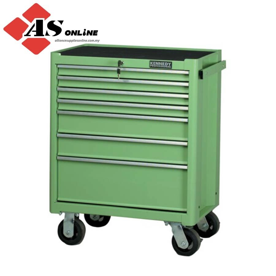 KENNEDY Roller Cabinet, Classic Green, Red, Steel, 7-Drawers, 890 x 690 x 460mm, 175kg Capacity / Model: KEN5945590K