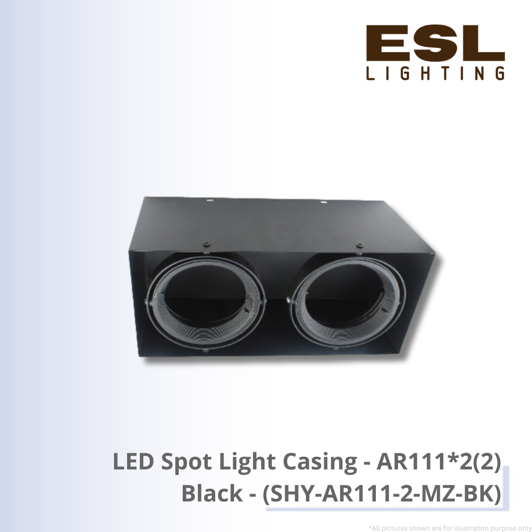 LED Spot Light Casing AR111*2(2) Black - SHY-AR111-2-MZ-BK