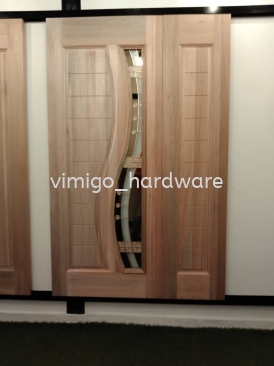 Wood Door  with Glass Design for Main Door Solid Wood Door Solid Door SA71E Single n Half Leaf