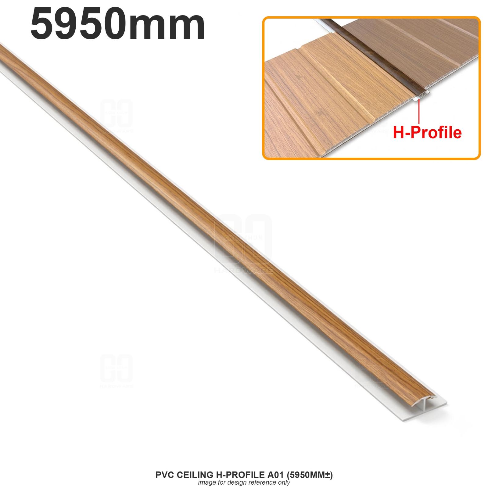 PVC CEILING H-PROFILE A01 (5950MM卤)