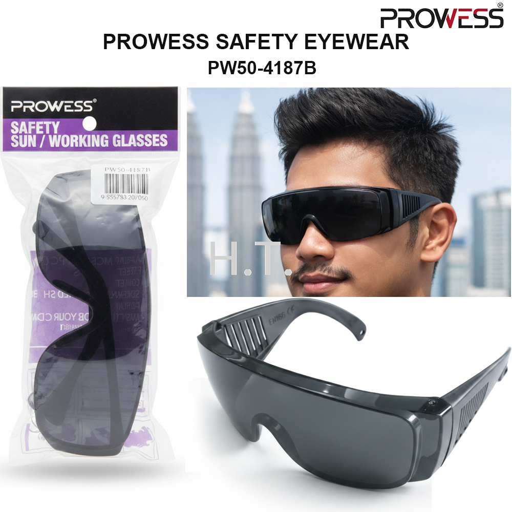 PROWESS SAFETY EYEWEAR | PROTECTIVE SAFETY GLASSES | IMPACT-RESISTANT INDUSTRIAL EYE PROTECTION ( PW50-4187B )