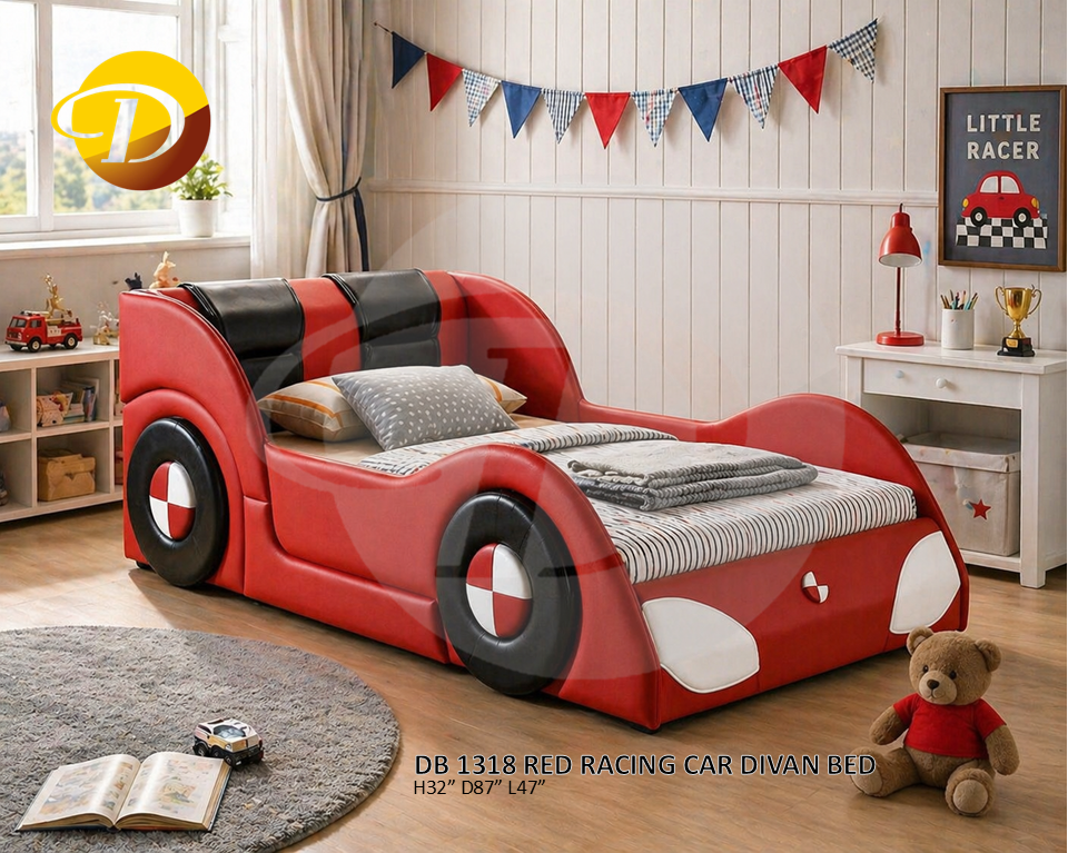 Best Selling Kid Bedroom Series - Red Racing Car DB 1318 - Single & Super Single are Available (Pre-Order)