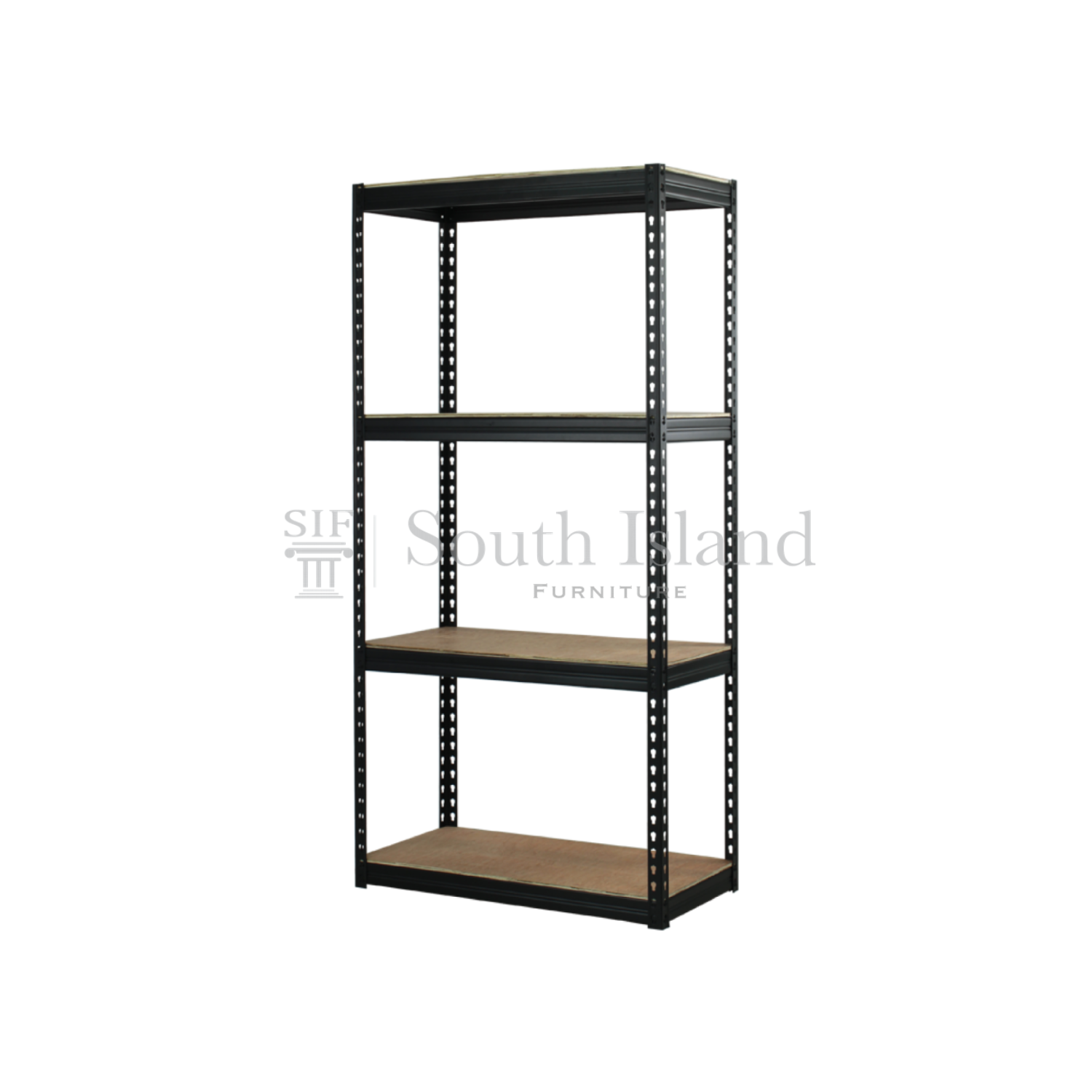 Boltless Rack with 4 Shelves MDF Board (Black)