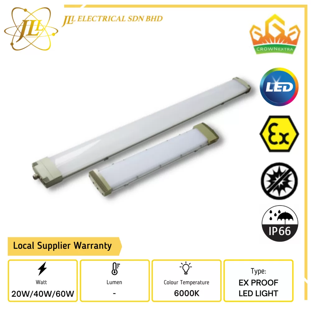 CROWN EX GYD93 SERIES 220VAC IP66 LED EXPLOSION PROOF LINEAR LIGHT [20W/40W/60W] 