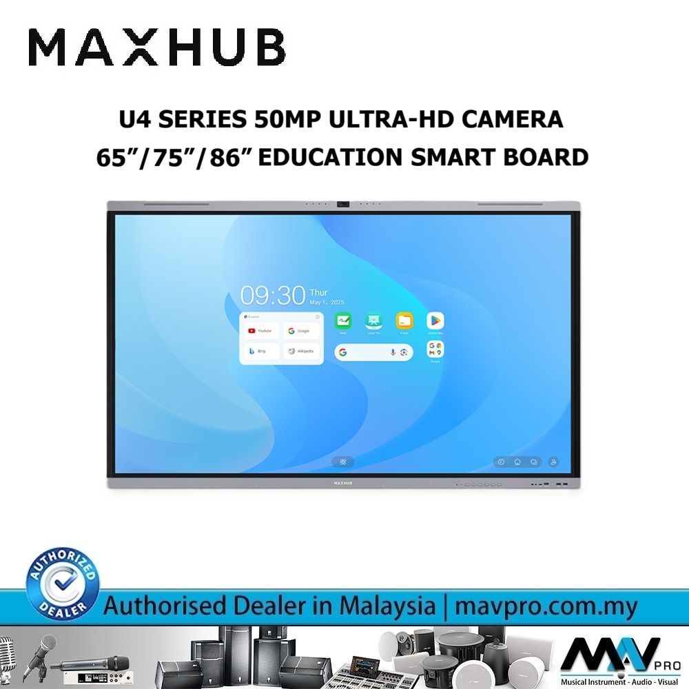 MAXHUB U4 Education Series Smart Interactive Display with Ultra-HD 50MP camera (65” | 75” | 86” )