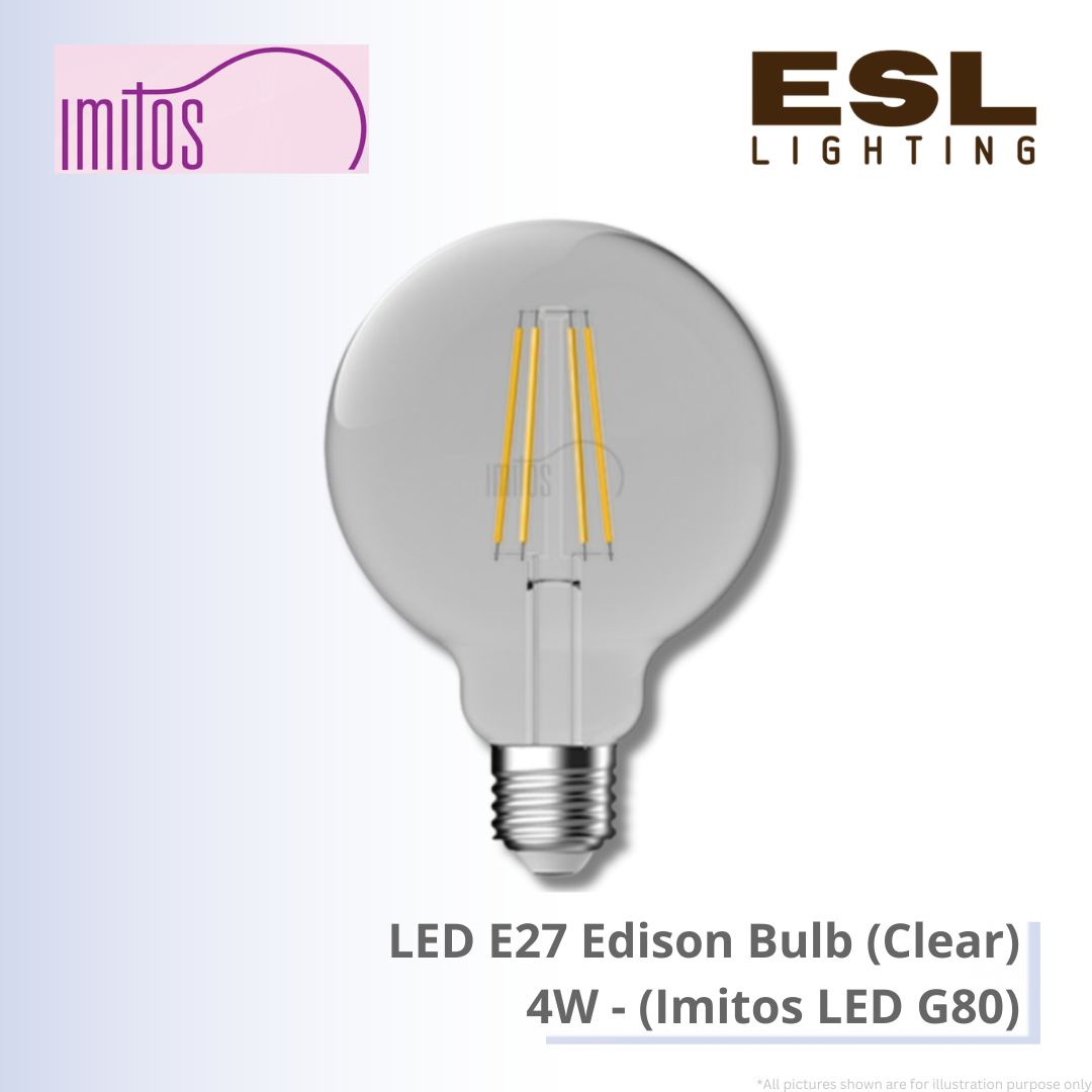 IMITOS LED E27 Edison Bulb (Clear) 4W - Imitos LED G80
