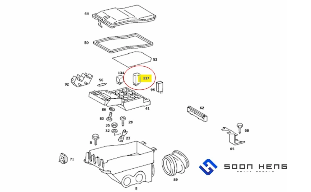 Mercedes-Benz W126 and C107 with engine M110 FE - Fuel Pump Relay (Original MB)