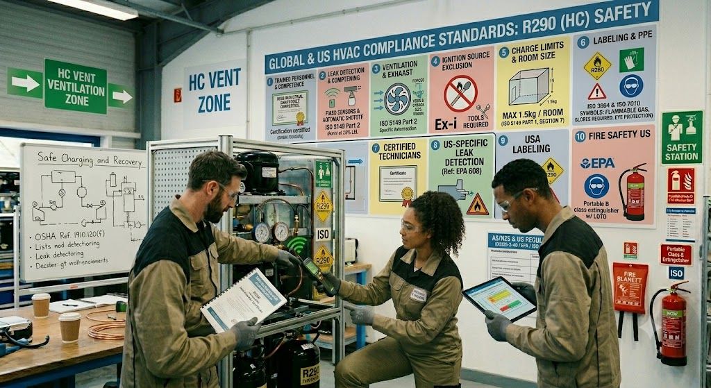 hydrocarbon refrigerant HVAC safety compliance